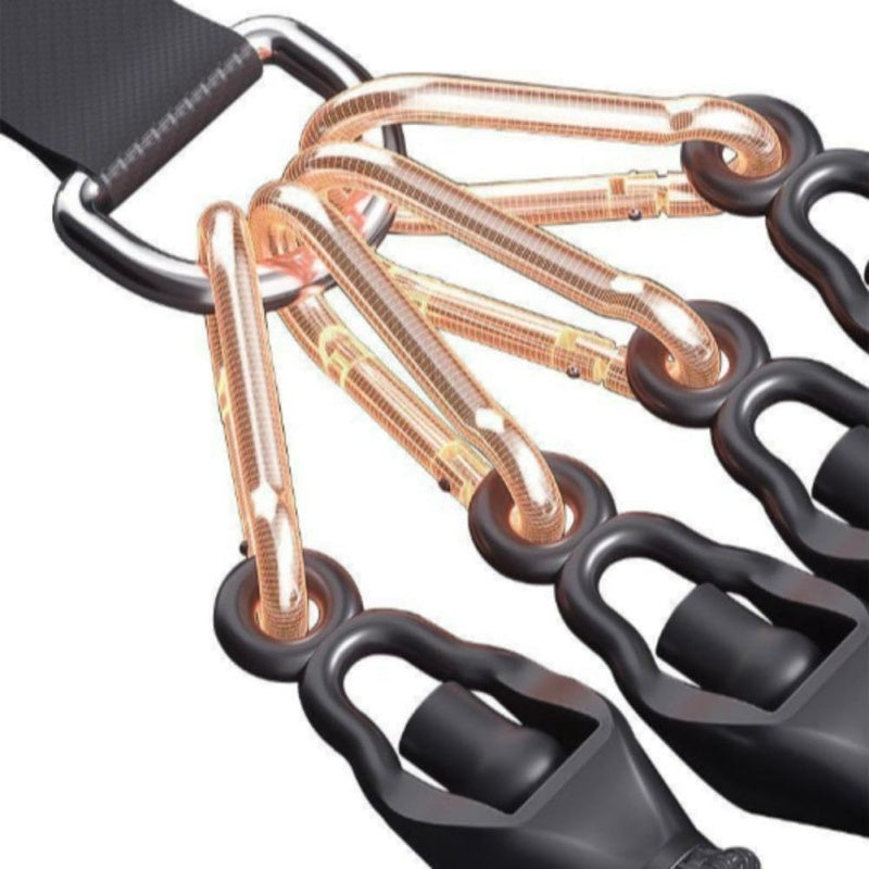 Pedal Resistance Band With 4 Tubes, Adjustable 25-100lb Full Body Workout For