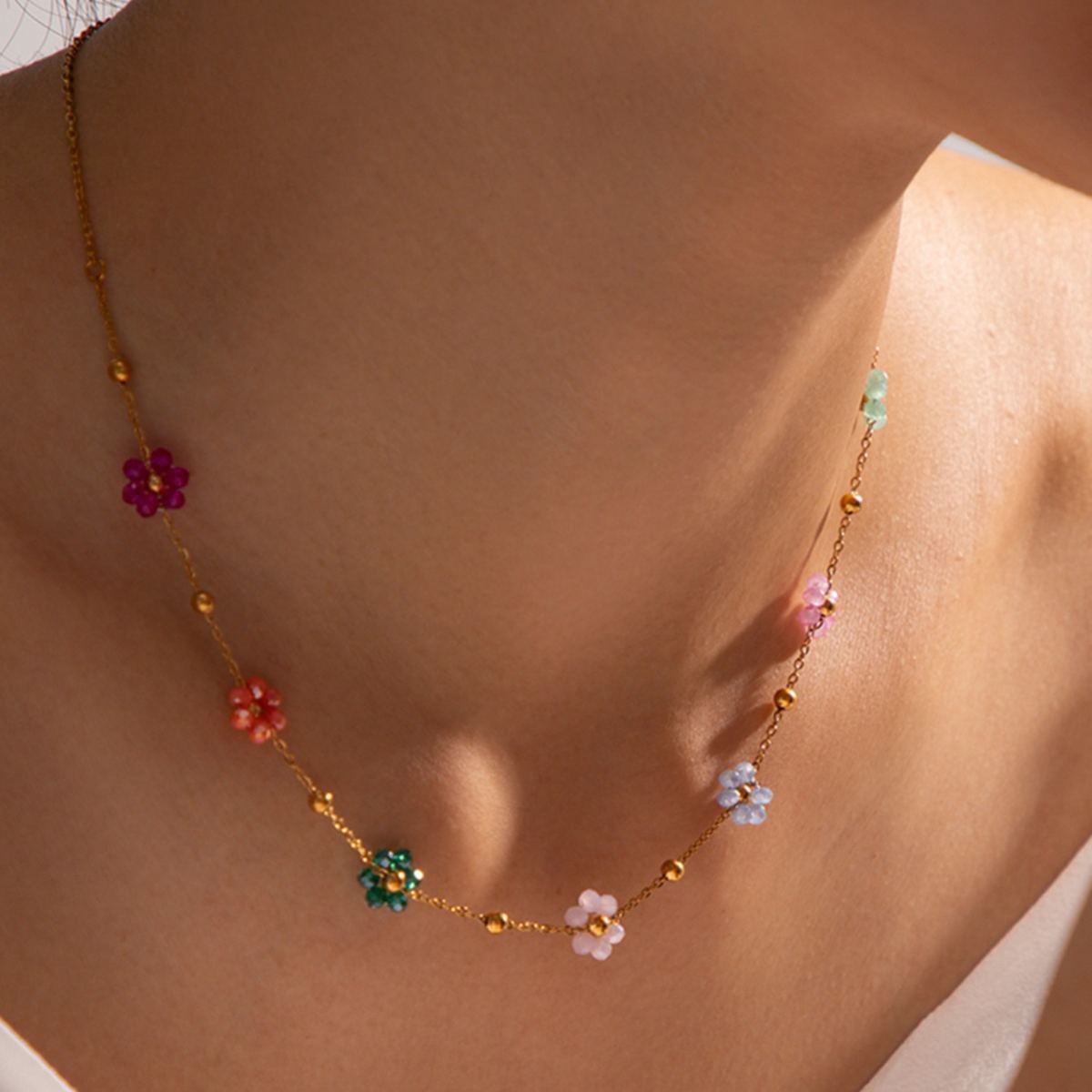 Crystal Flowers Accessories Set Necklace High-grade