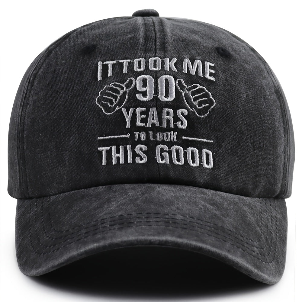 I'm Not Old I'm Classic Washed Cotton Baseball Cap, Funny 90th Birthday Hat, Retirement Gift For Men Women, Adjustable Vintage Embroidered  Hat