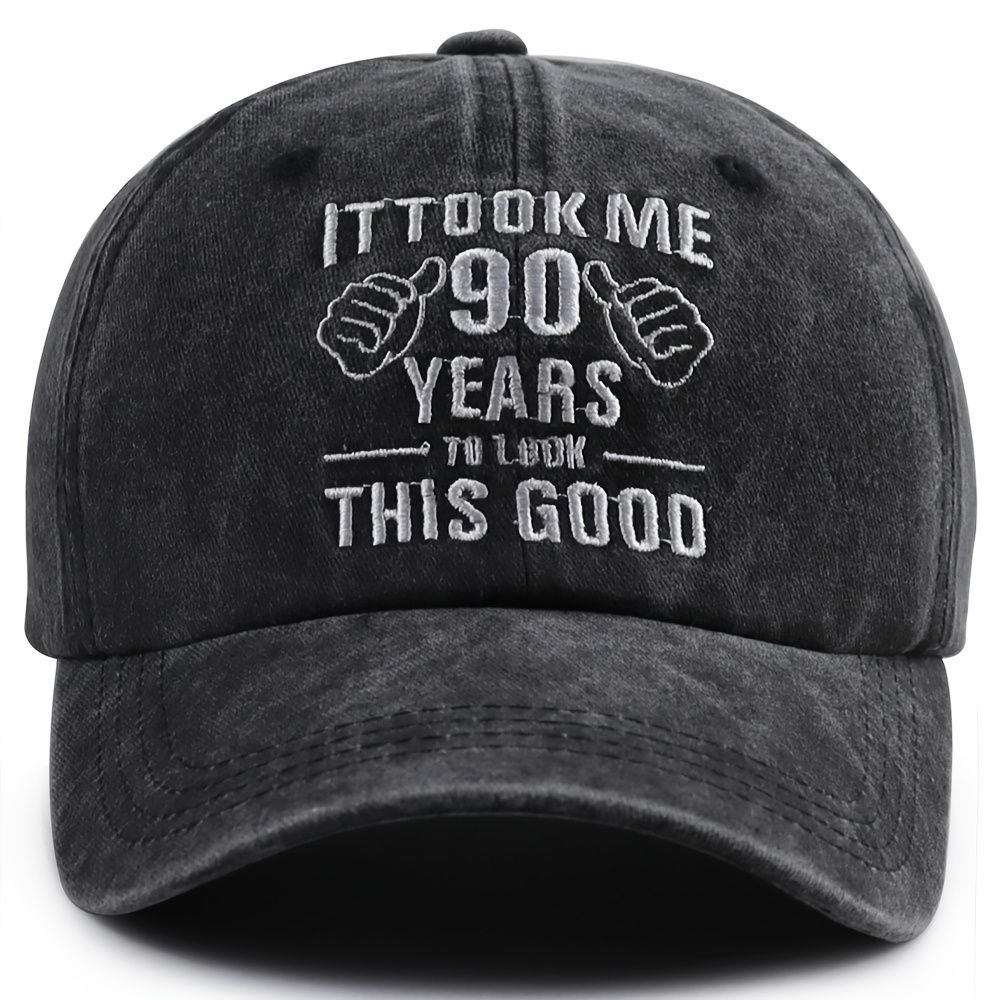 I'm Not Old I'm Classic Washed Cotton Baseball Cap, Funny 90th Birthday Hat, Retirement Gift For Men Women, Adjustable Vintage Embroidered  Hat
