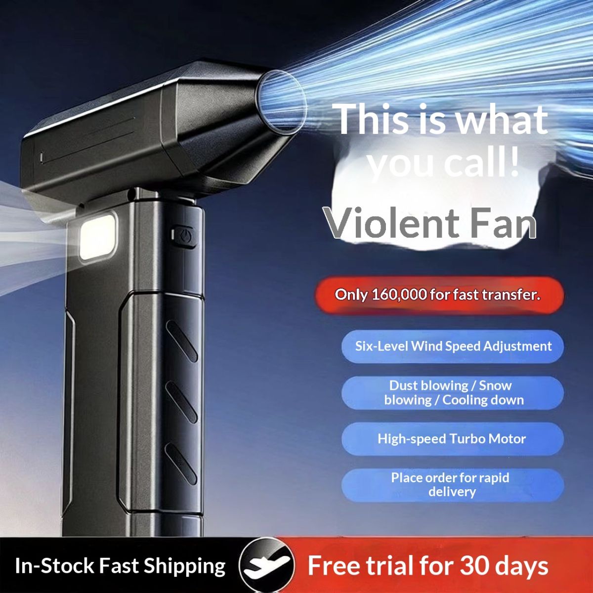 Handheld Streamer High-pressure Violent Hair Dryer No Harsh Motor Car Cut