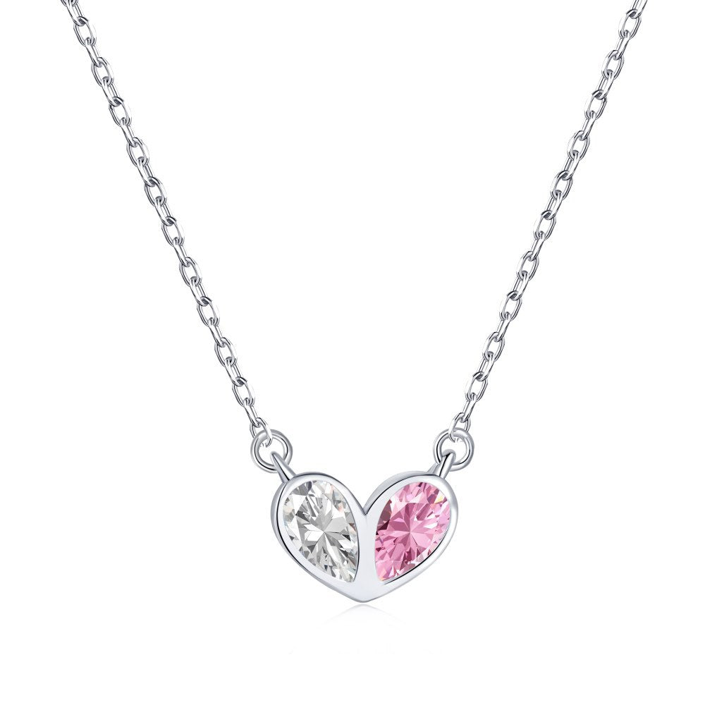 S925 Sterling Silver Necklace Pulsatile Heart Smart Shape Micro Zircon