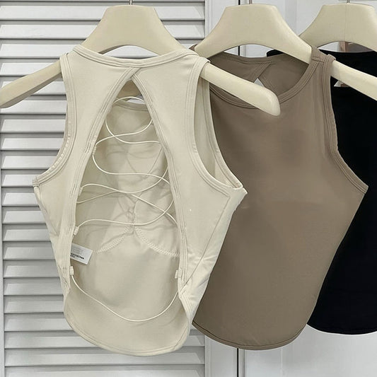 Cross Strap Yoga Vest Fixed Cup Sports Underwear