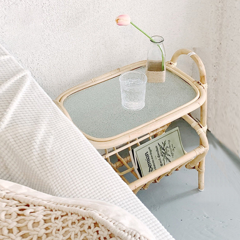 Rattan Storage Rack, Wabi-sabi Style Tea Table, Vintage