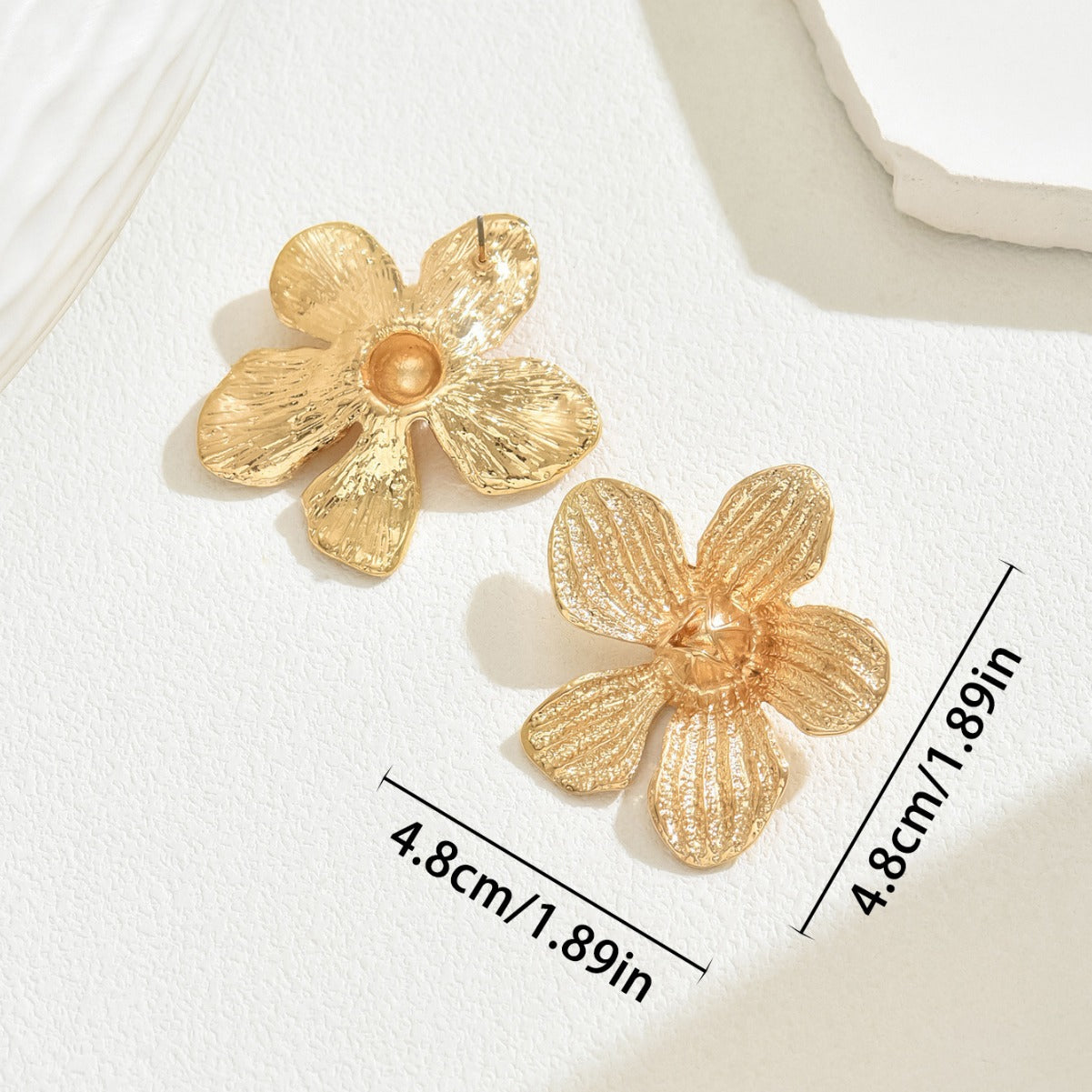 European American Cross-border Women Earrings, Unique Exaggerated Flower & Water Drop Niche Design Stud Earrings, Fashion High-end Ear Jewelry For Ladies