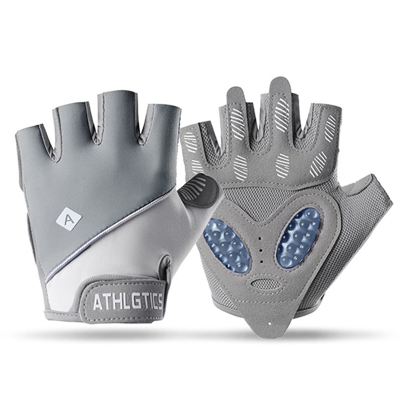 Cycling Half-Finger Outdoor Fitness Sun Protection Fishing Ice Silk Thin Gloves