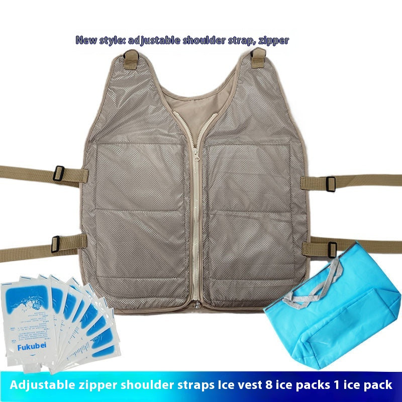 Summer Cooling Vest Outdoor Heatstroke Prevention Ice Pack Refrigeration