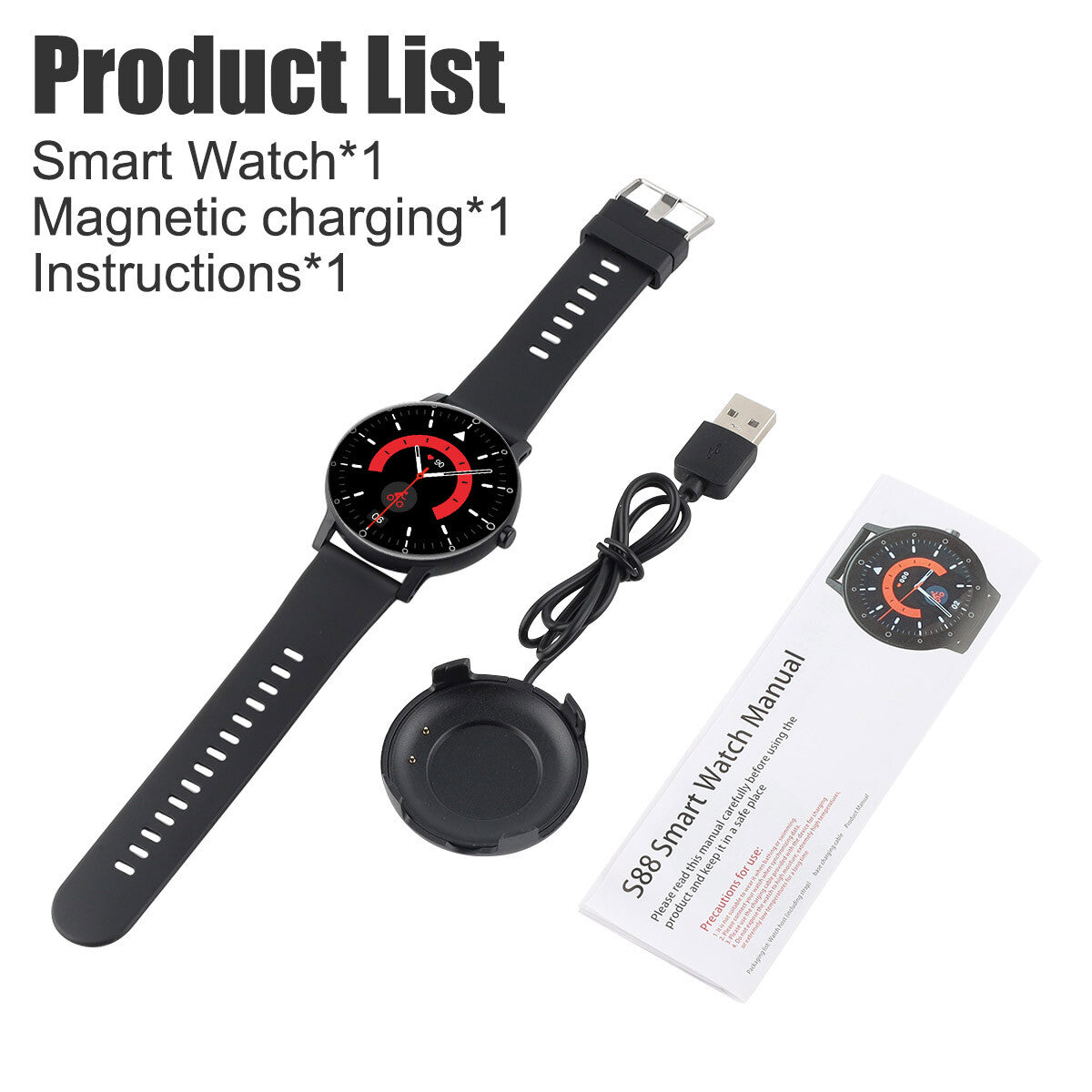 BT Bluetooth Call Smart Watch Outdoor Sports Fitness Tracker Voice Assistant