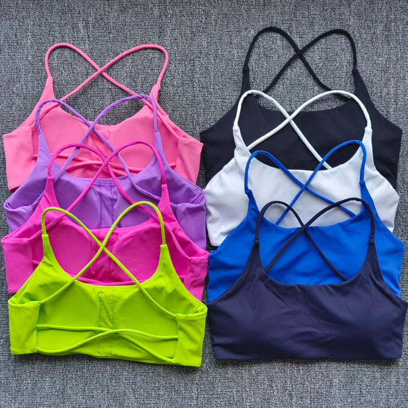 New Womens Shock-resistant, Quick-drying Sports Bra And Workout Top