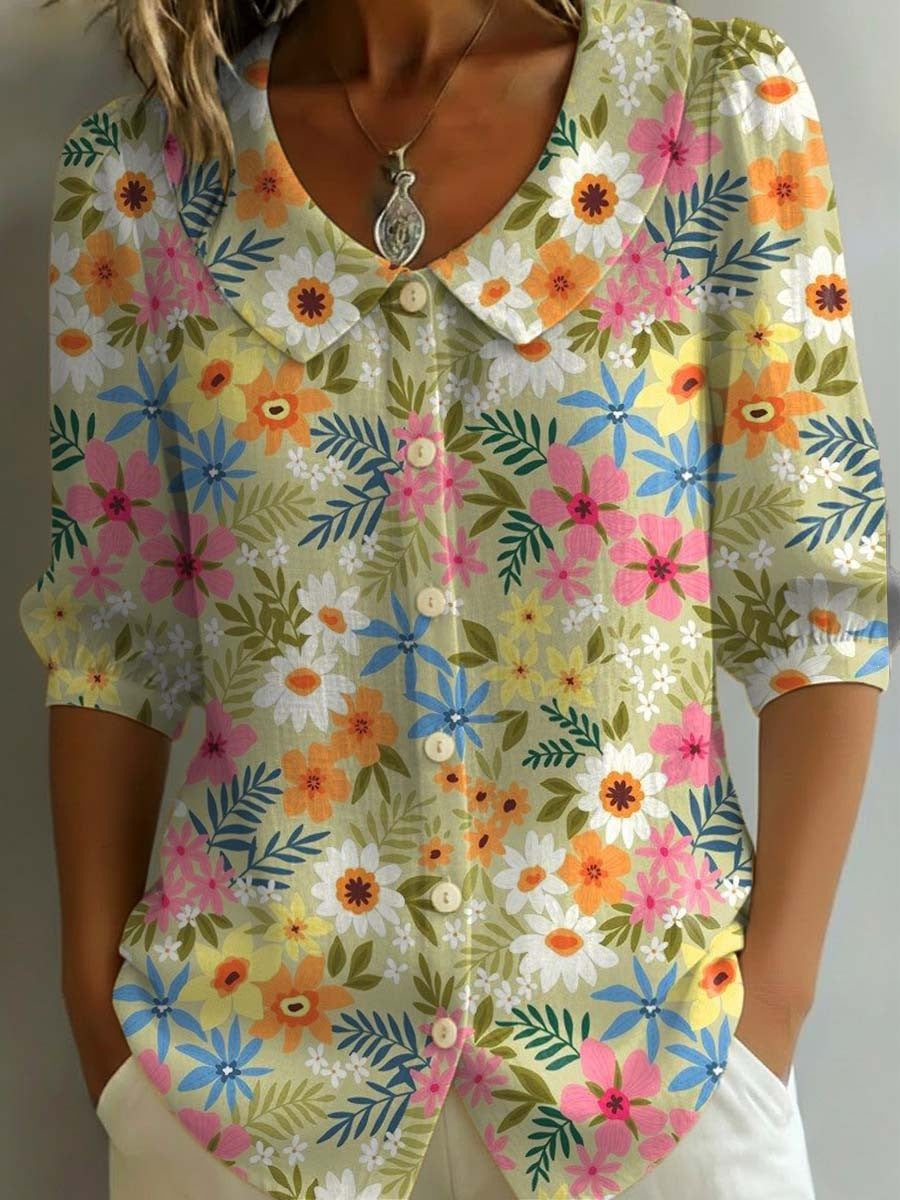Womens Casual Fashion Printed Short-sleeve Top