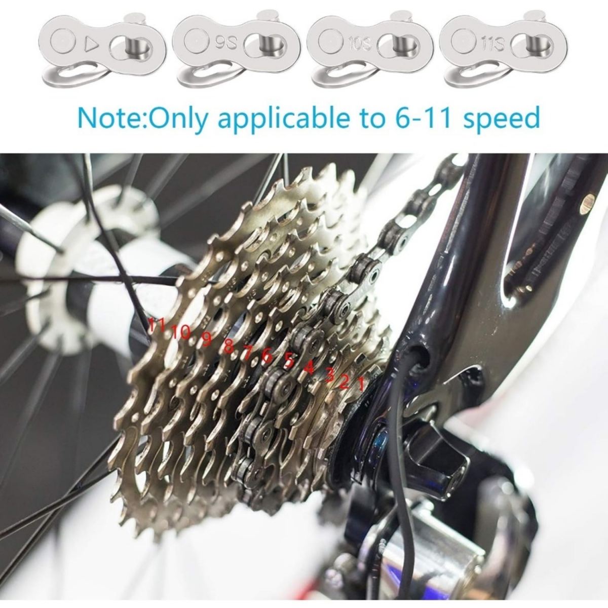 9 Pairs Of Bike Chain Links—4 Models Of Bike Chain Accessories