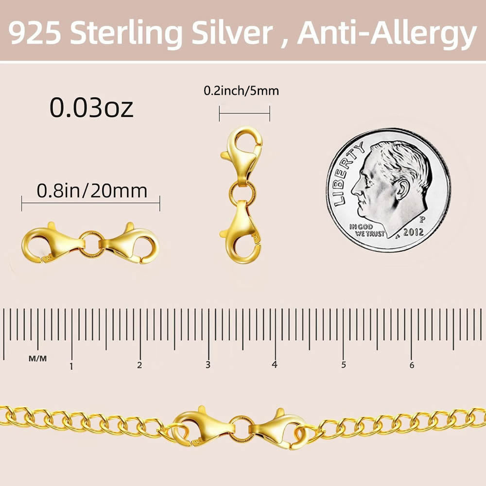 Diy Handmade Jewelry Accessories Necklace Bracelet Spring Fastener S925 Sterling Silver 18K Gold-plated Color Retention Lobster Buckle