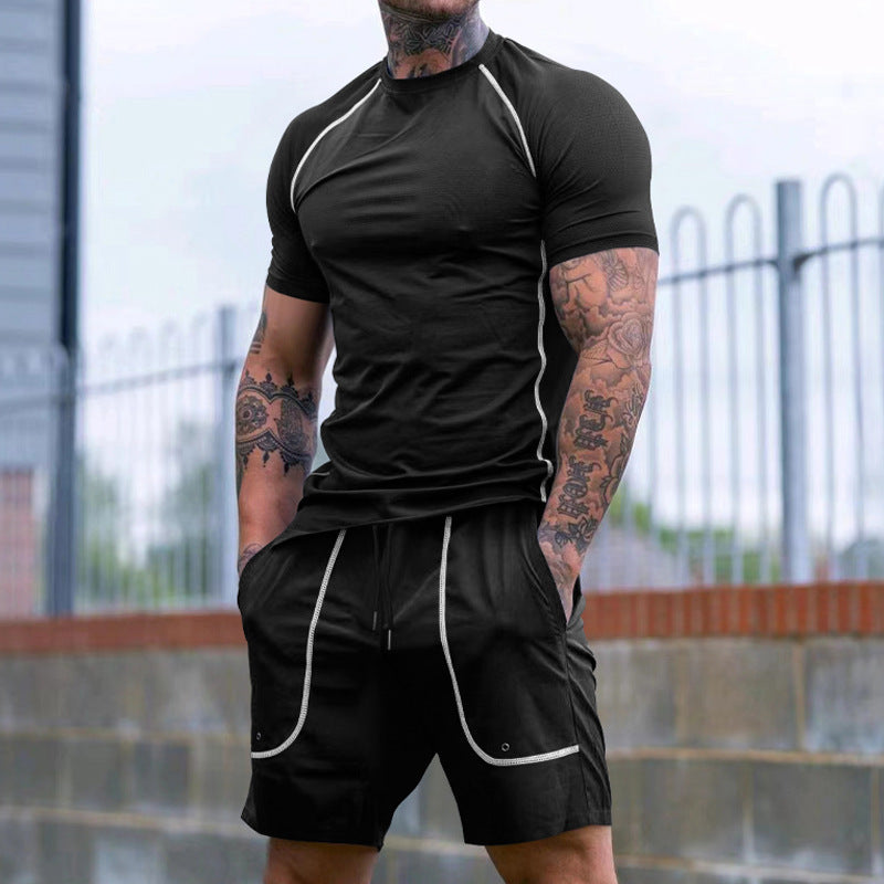 New Sports Tights Shorts Men's Running Fitness Suit