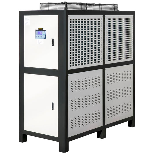 Water Chiller 15Ton, Capacity Industrial Chiller 15Hp, Air-Cooled Water Chiller, Finned Condenser, With Micro-Computer Control, Stainless Steel Water Tank Chiller Machine For Cooling Water
