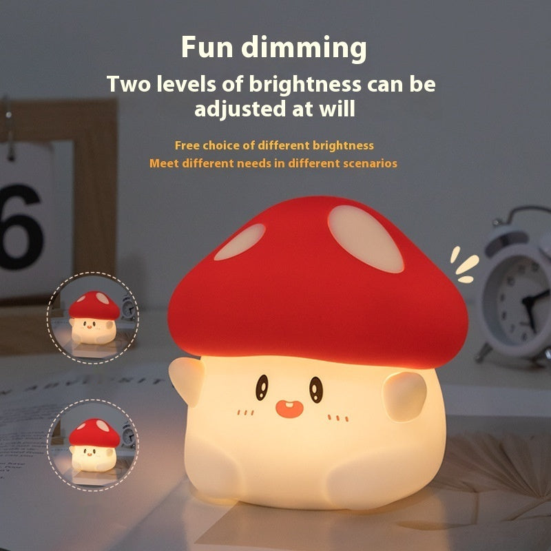 Creative Mushroom Bedroom Baby Feeding Eye Protection Sleep Pat Silicone Lamp