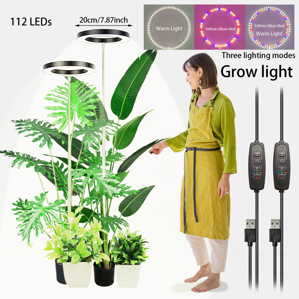 New Led Full-spectrum Plant Light, Household Timed Growth Light, Indoor Green Plant Supplementary Lighting Fixture, Angel Ring Light