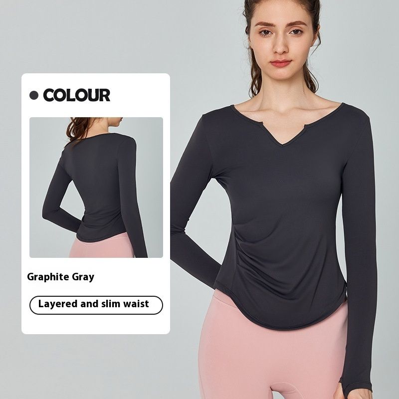 Yoga Clothes Long Sleeve Solid Color Top