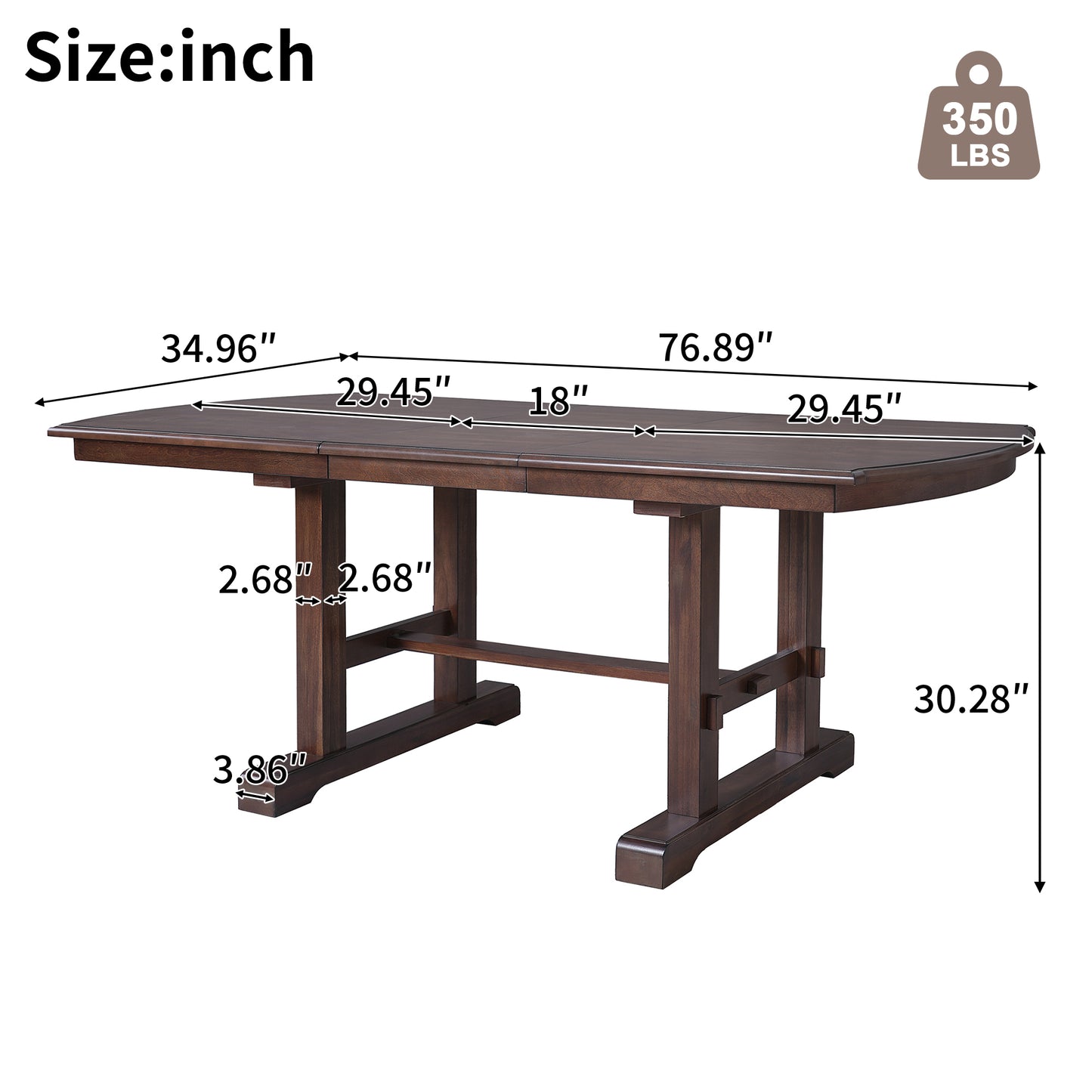 59 -77  Extendable Dining Table, Farmhouse Wooden Kitchen Table With Removable Leaf, Large Expanding Table For 4-8  Cherry