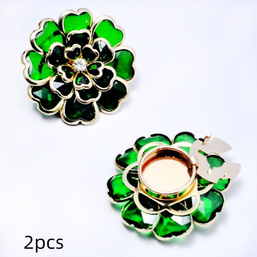 Best-selling Shirt Buttons Drop Oil Flower Bronze Diamond Buttons Set Brooch Buttons