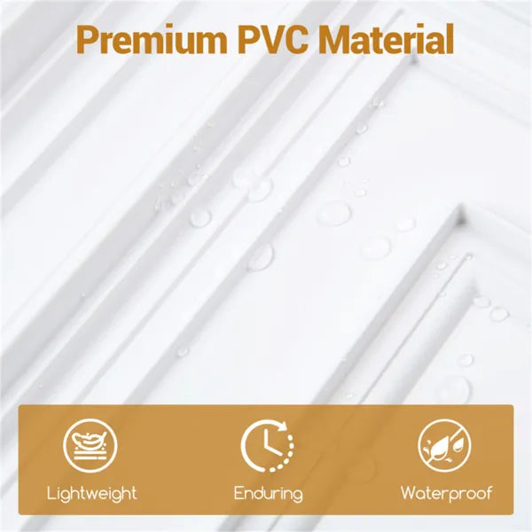 12 Pack 24" X 24" PVC Drop Ceiling Tiles, Waterproof 3D Textured Ceiling Panels For Home Office