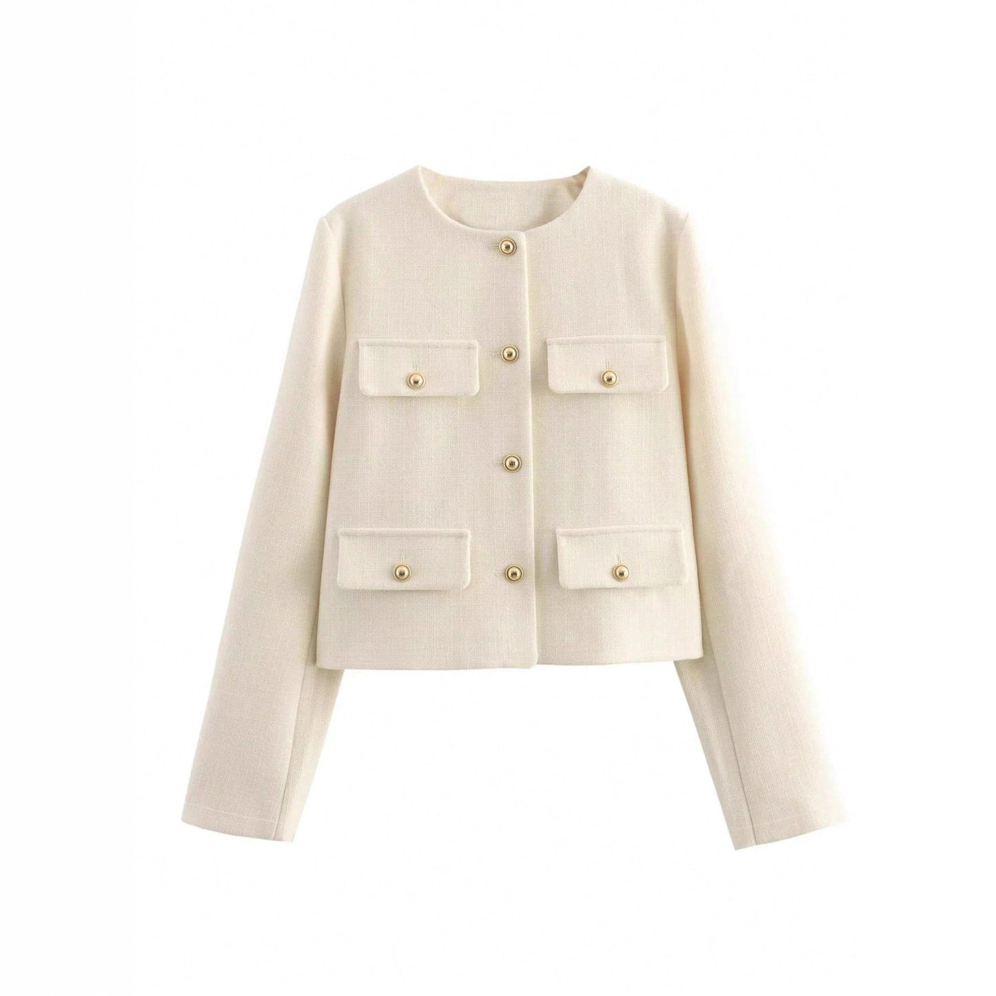 New Round Neck Autumn Fashion Short Round Neck Wool Coat