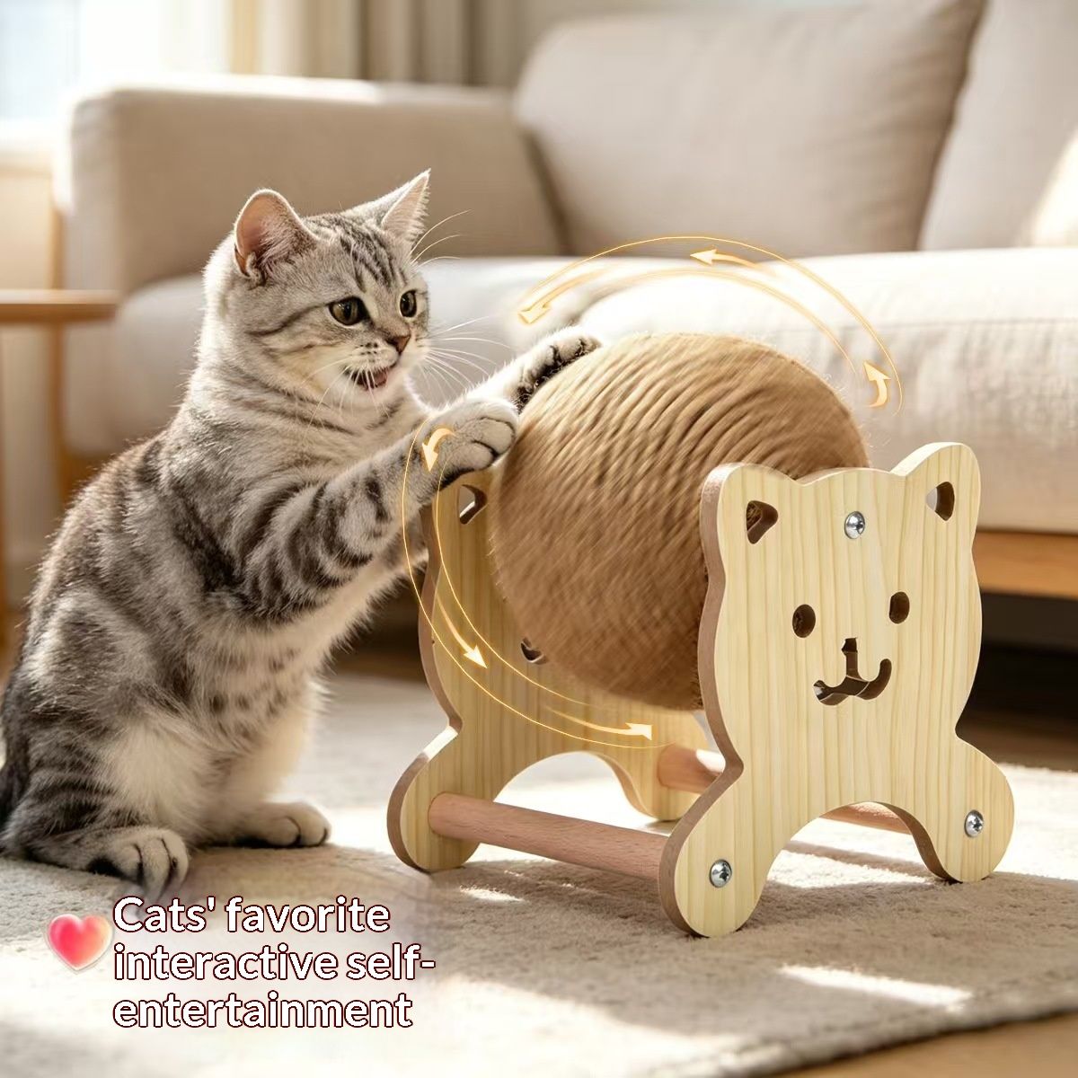 Sisal-Woven Wear-Resistant Vertical Cat Scratching Ball Innovative New Pet Toy