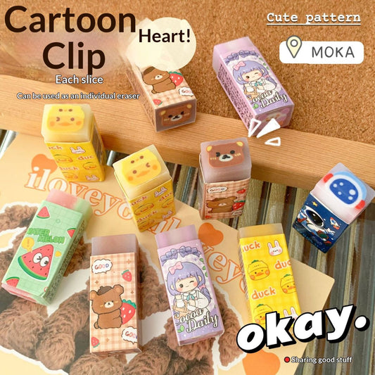 Cartoon Sandwich Funny Pet-Shaped Drawing Eraser For Students Stationery Prize
