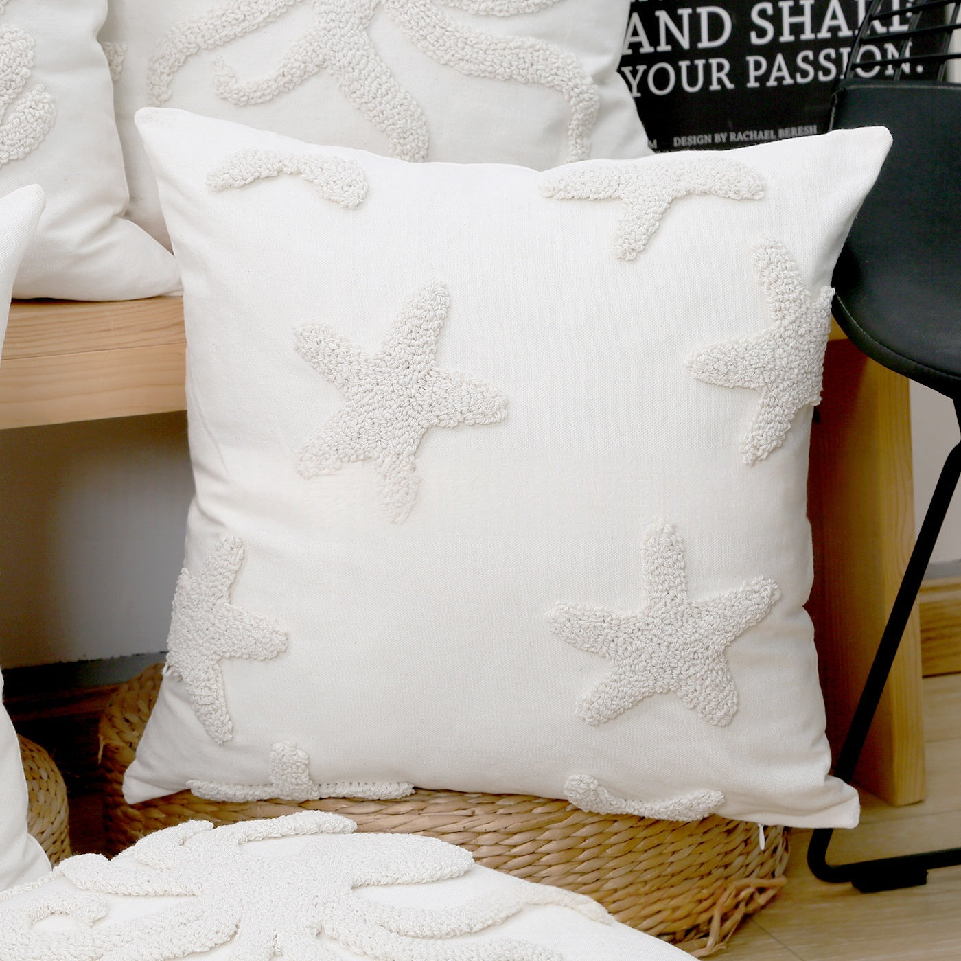 Nautical-style Embroidered Tufted Home Living Room Bedside Pillowcase
