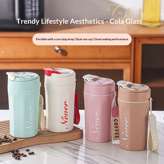 Double-Walled Portable Glass Coffee Mug For Home Use