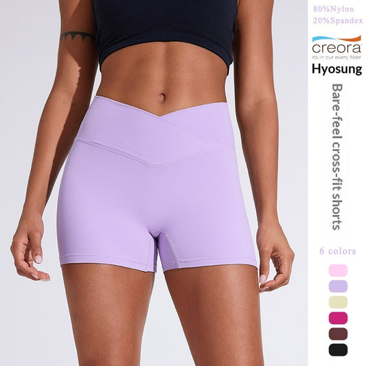Summer Womens European And American-Style Peach-Shaped Butt-Lifting Fitness Pleated High-Waist Yoga Pants