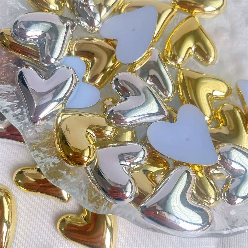 Gold And Silver Plated Heart-shaped Resin Patch Accessories
