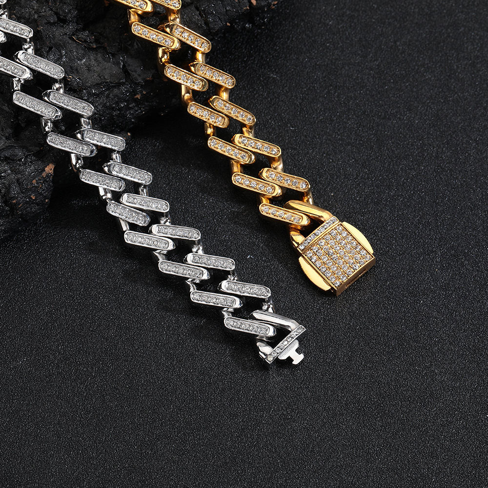 Men's Splendid Diamond Diamond Gold Cuban Accessories Necklace