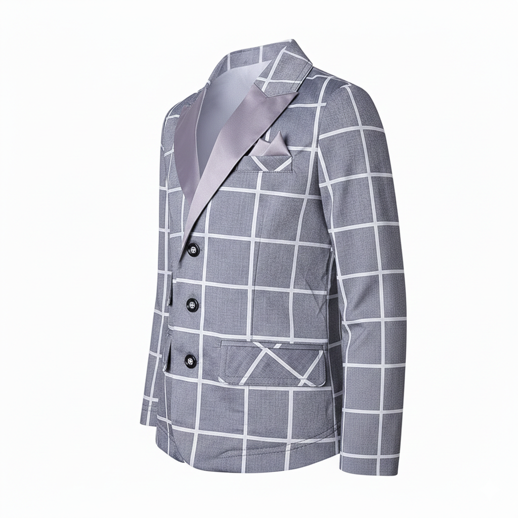 Boys Plaid Blazer Jacket Smart Casual Spring Top Kids Check 4-9Y