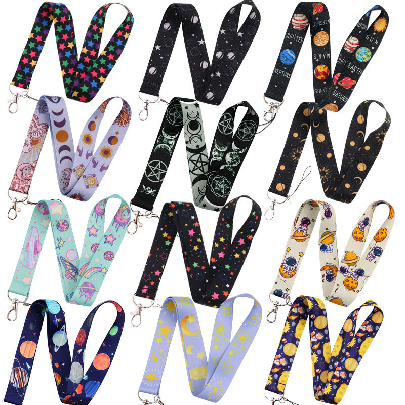 Starry Sky And Planets Moon Mobile Phone Cartoon Lanyard