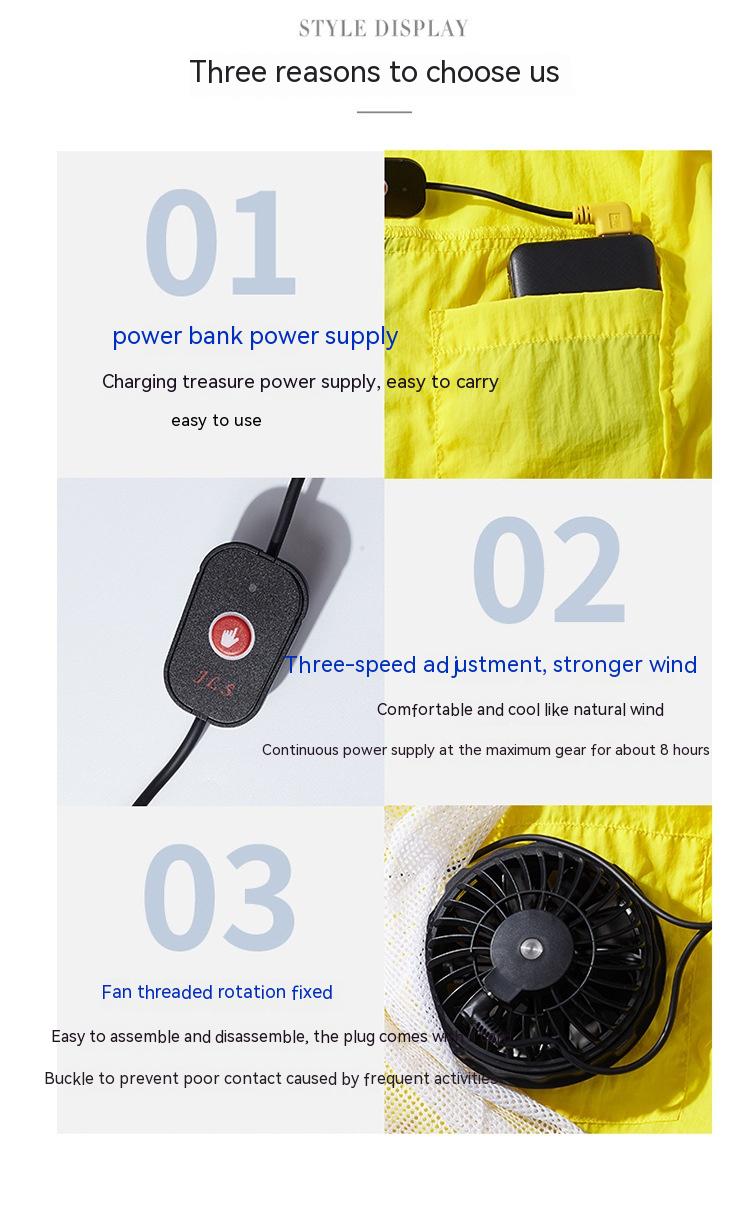 Outdoor Labor Protection Work Air Conditioning Clothes Rechargeable Refrigeration Welder High Temperature Heatstroke Cooling Fan Clothes