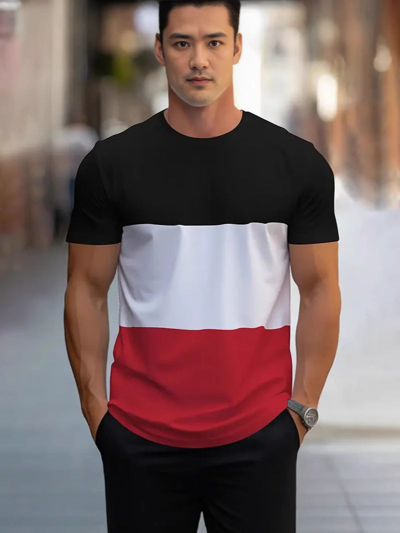 Mens Round-neck Loose-fitting Breathable Top For Sports And Fitness
