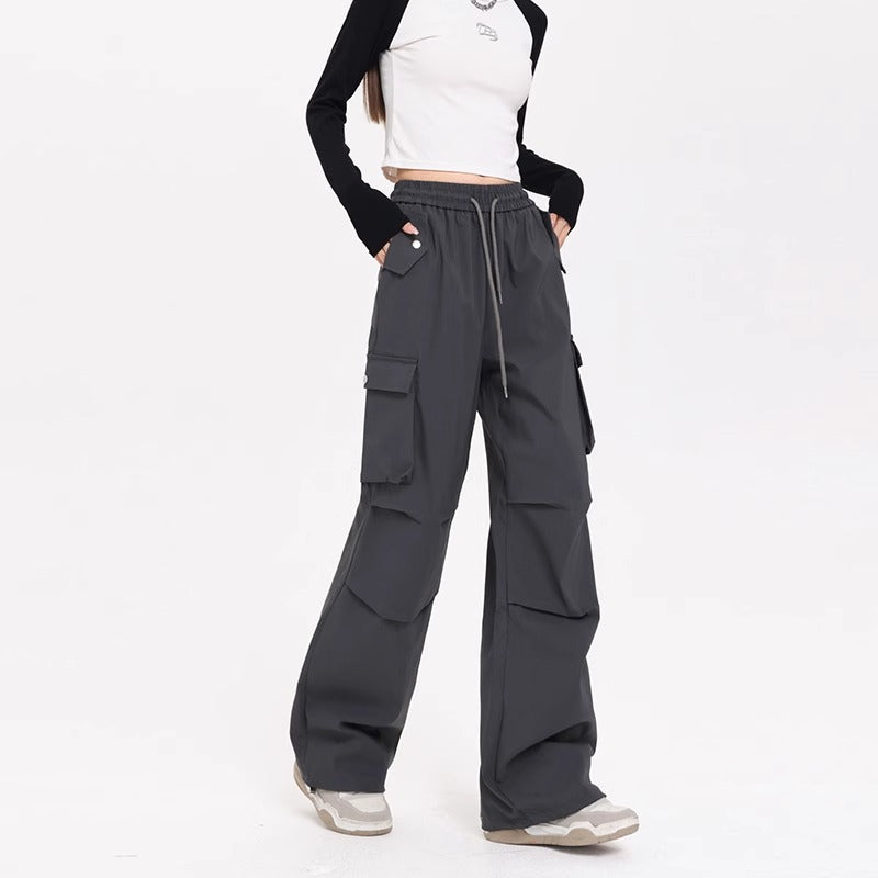 Korean Style Niche Drapey Cargo Pants For Women