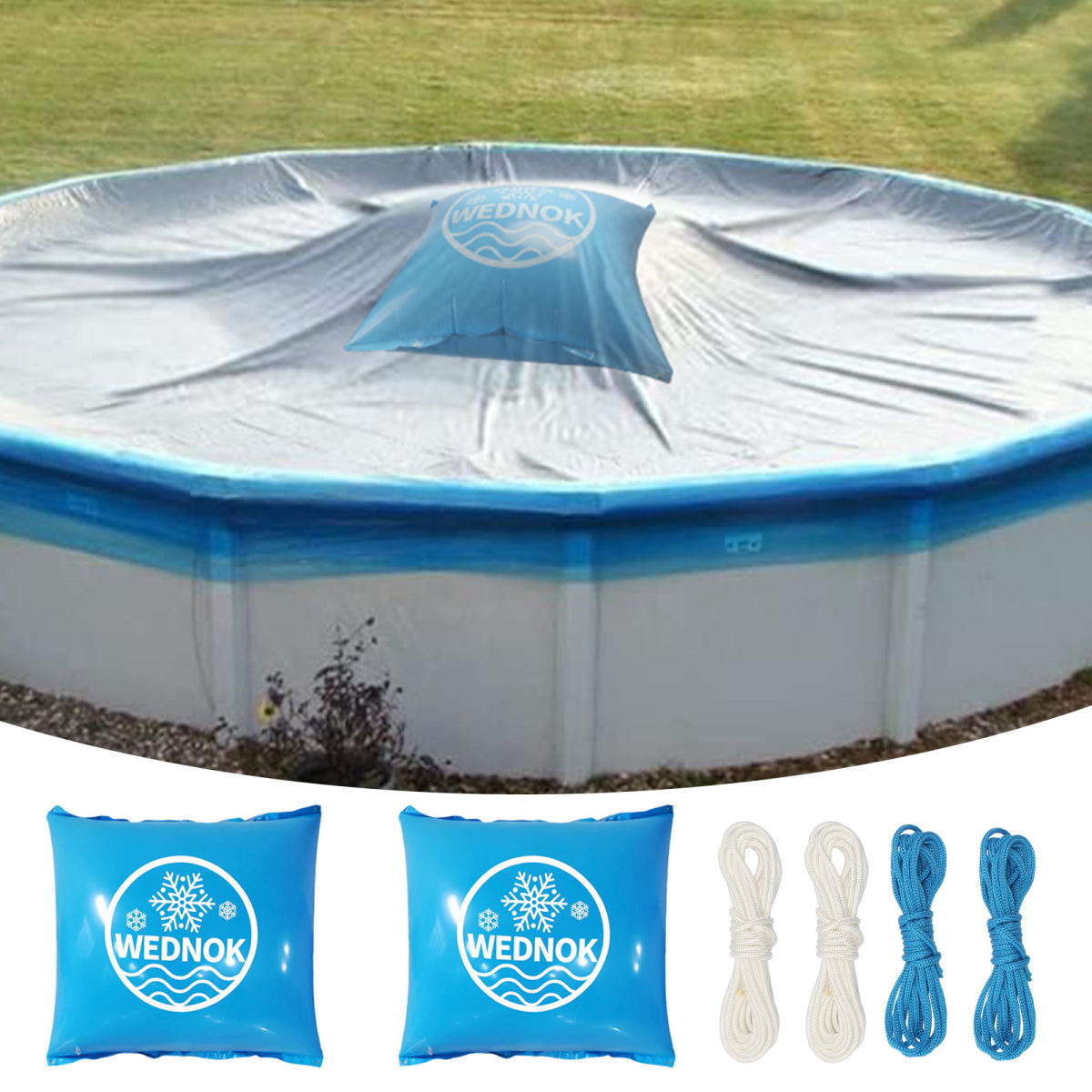 Designer Pool Float Set - 2 Square Floats & Rope Set - Party Accessories Set