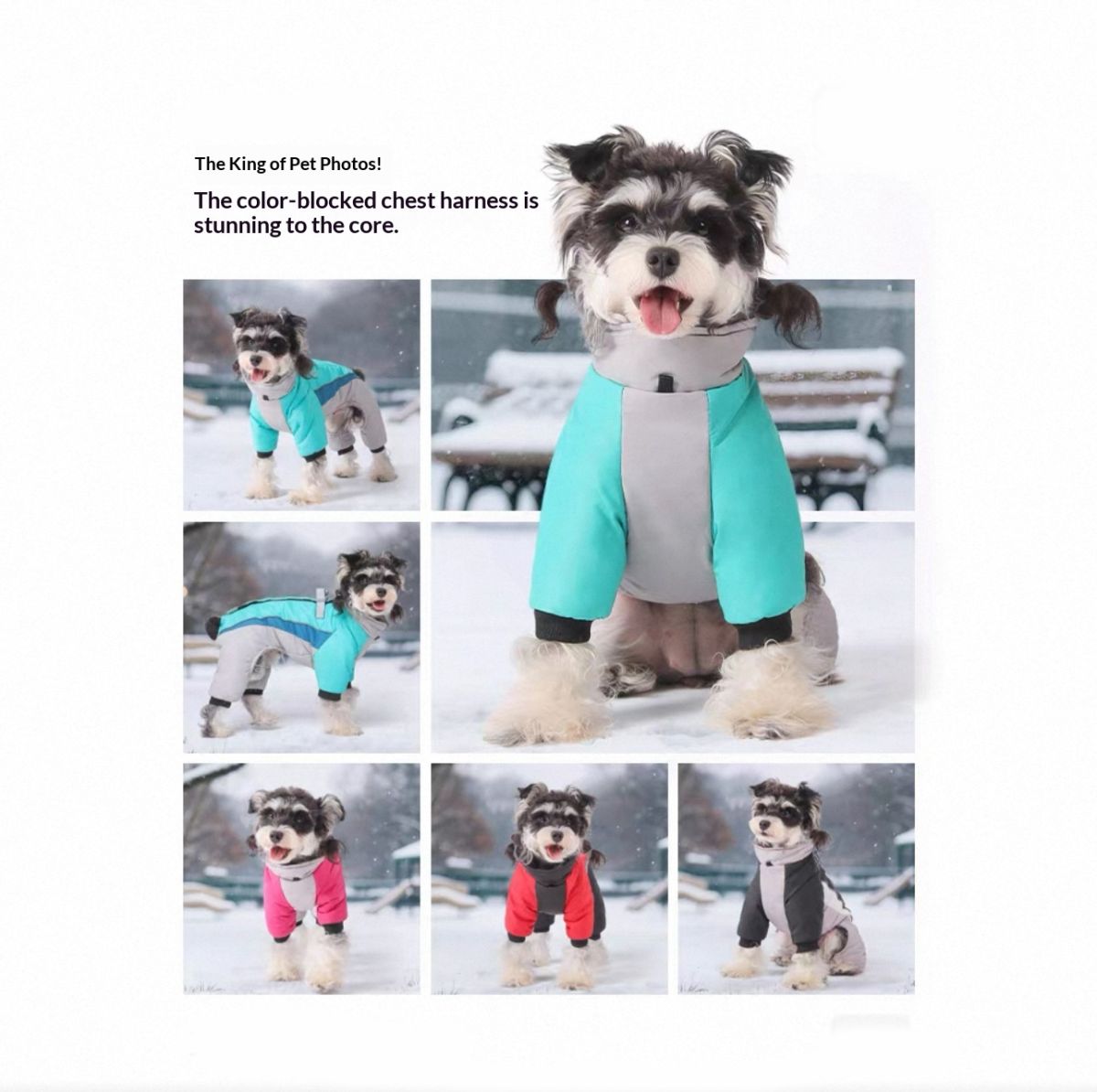 Fleece-lined Dog Warm Waterproof Traction Four-legged Pet Clothing