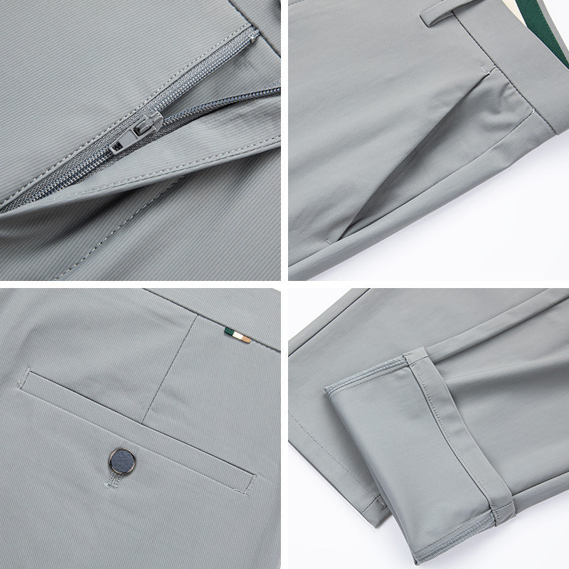 Summer Ice-silk Cooling Casual Pants Thin Long Trousers