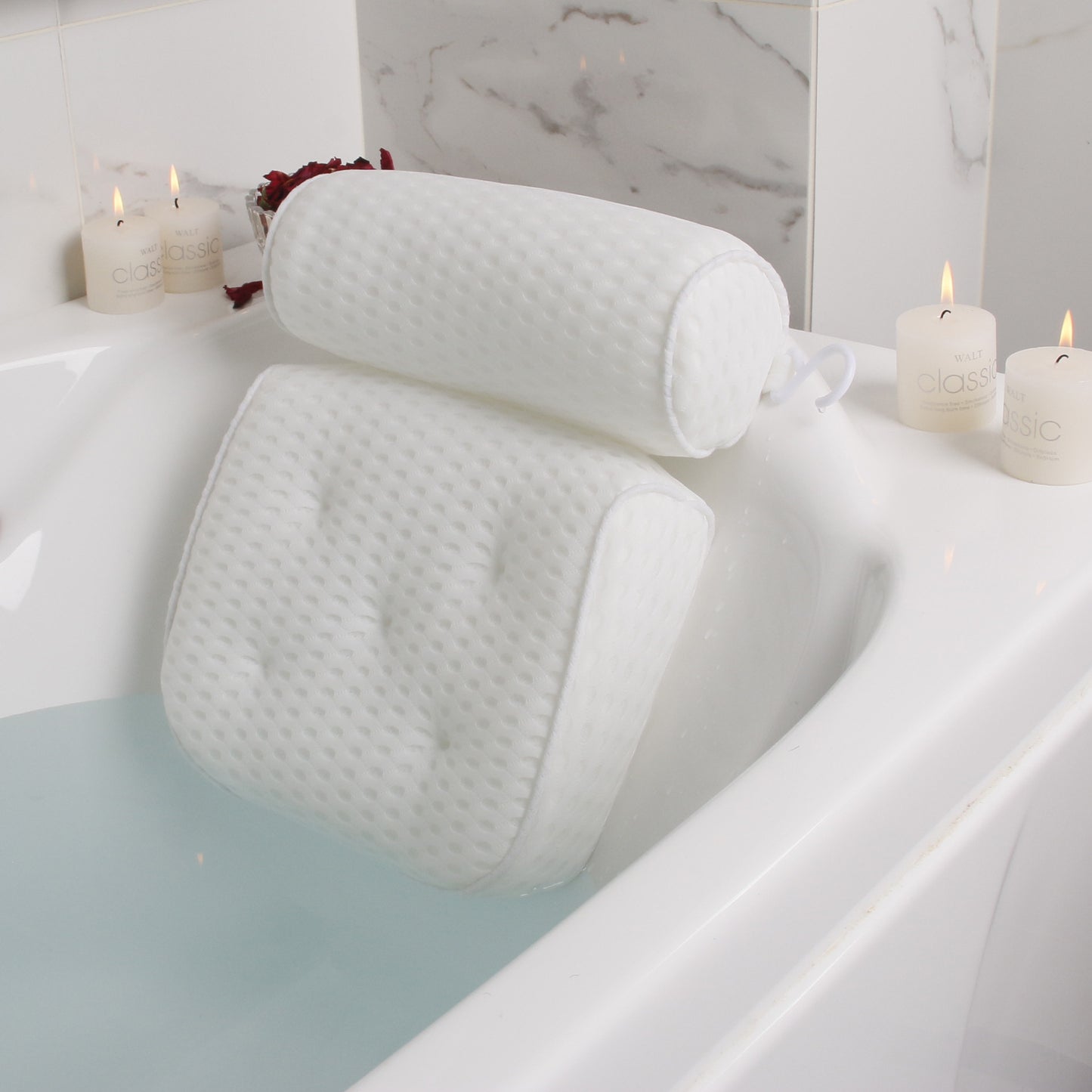 Bathroom Bath Pillow 4D Mesh Fabric Quick-drying With 6 Suction Cups