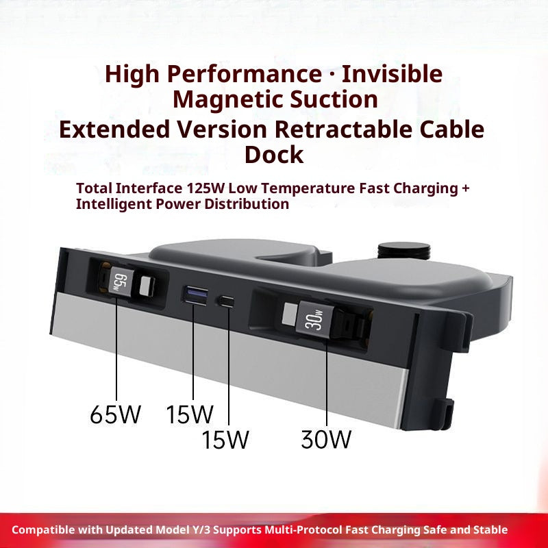 Applicable To Model 3Y Slide-out Expansion Dock In-car Central Control Charging Expansion USB Accessory