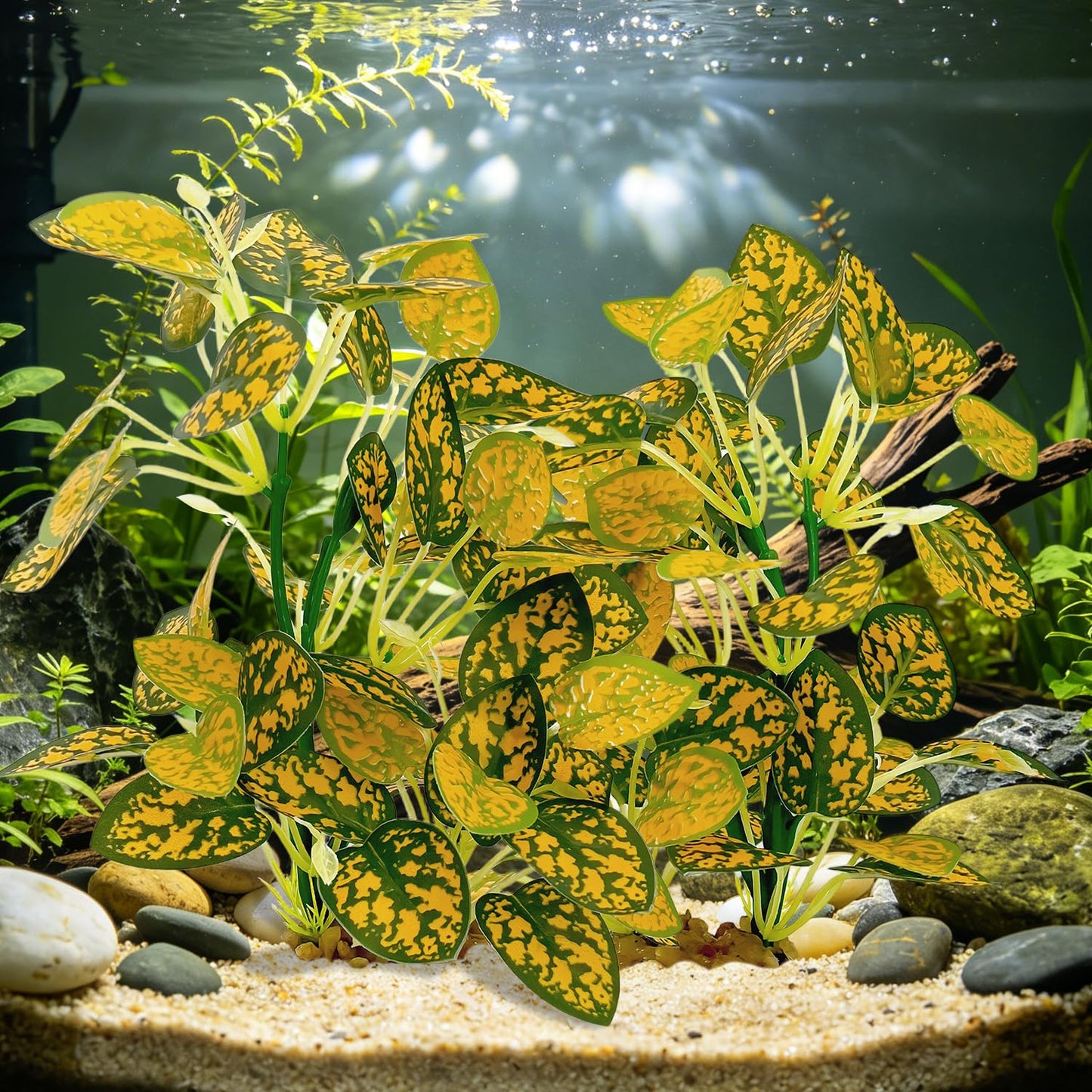 Silk Aquarium Plants 2-Pack, 8.6-inch Artificial Aquarium Silk Plants -  Simulated Fish Habitat Decor, Safe Silk Plants For Aquariums Fish Fishbowl