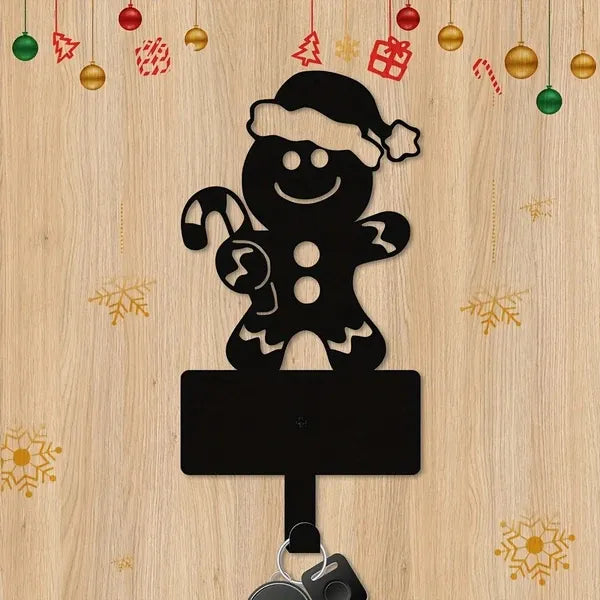 CIFbuy 2 Pcs Gingerbread Man Metal Key Hooks Christmas Themed Wall Decor - TikTok, Temu Pick-up Service