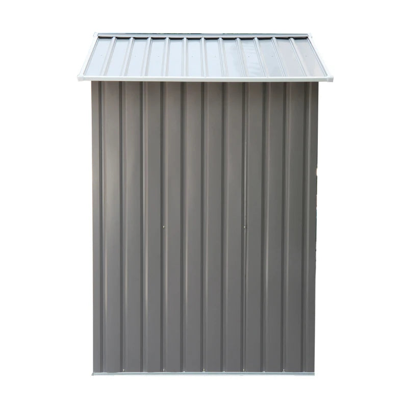 7' X 4' Outdoor Storage Shed, Garden Tool Metal Shed With Foundation Kit, Double Lockable Door, Air Vents And Sloping Roof, For Backyard, Patio, Lawn, Gray Multiple Packages