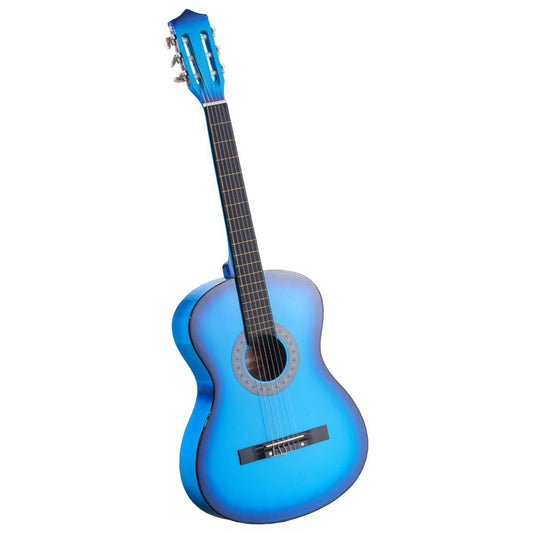 Classical Guitar, 38 Inch, Wood Classical Guitar Starter Kit For Beginners, With Nylon Strings, Gig Bag, Strap, Tuner, Extra Strings, Picks, Capo, Basswood, For Teenagers Adults Students, Blue