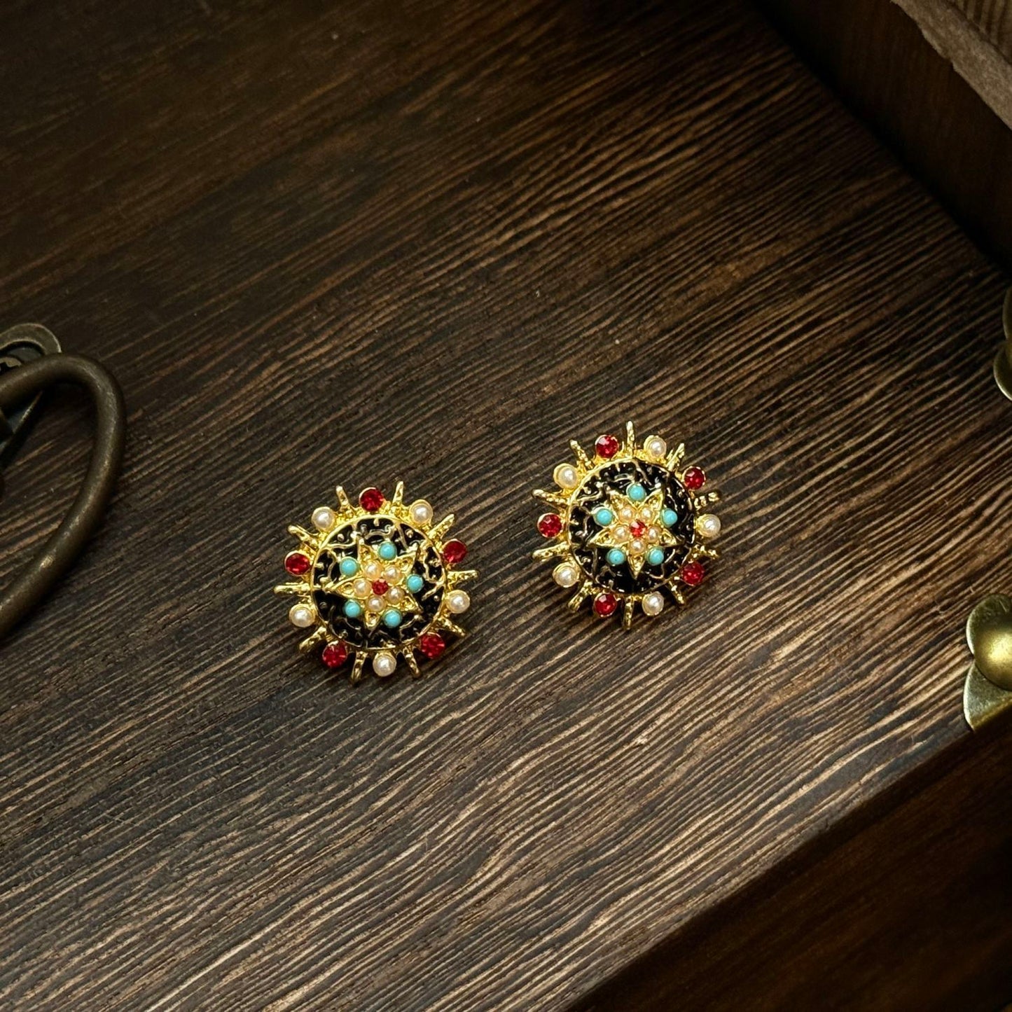 Chengxia Clip On Earrings, New Chinese Ethnic Retro Court Style Luxury Grand Delicate Heavy Craft Ear Jewelry For Women