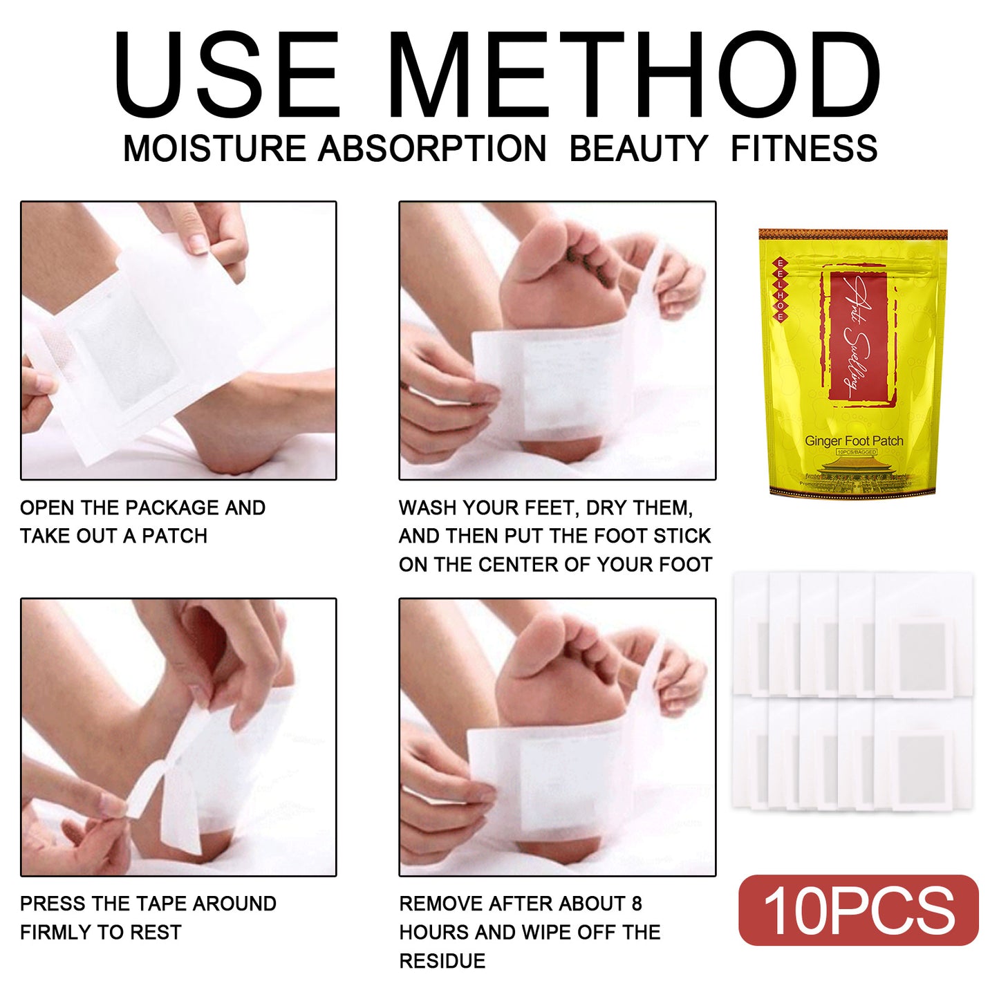 EELHOE Tongluo Foot Patch To Relieve Meridian Tongluo Sleep Health Ginger Essence To Remove Dampness And Cold Body Care Patch