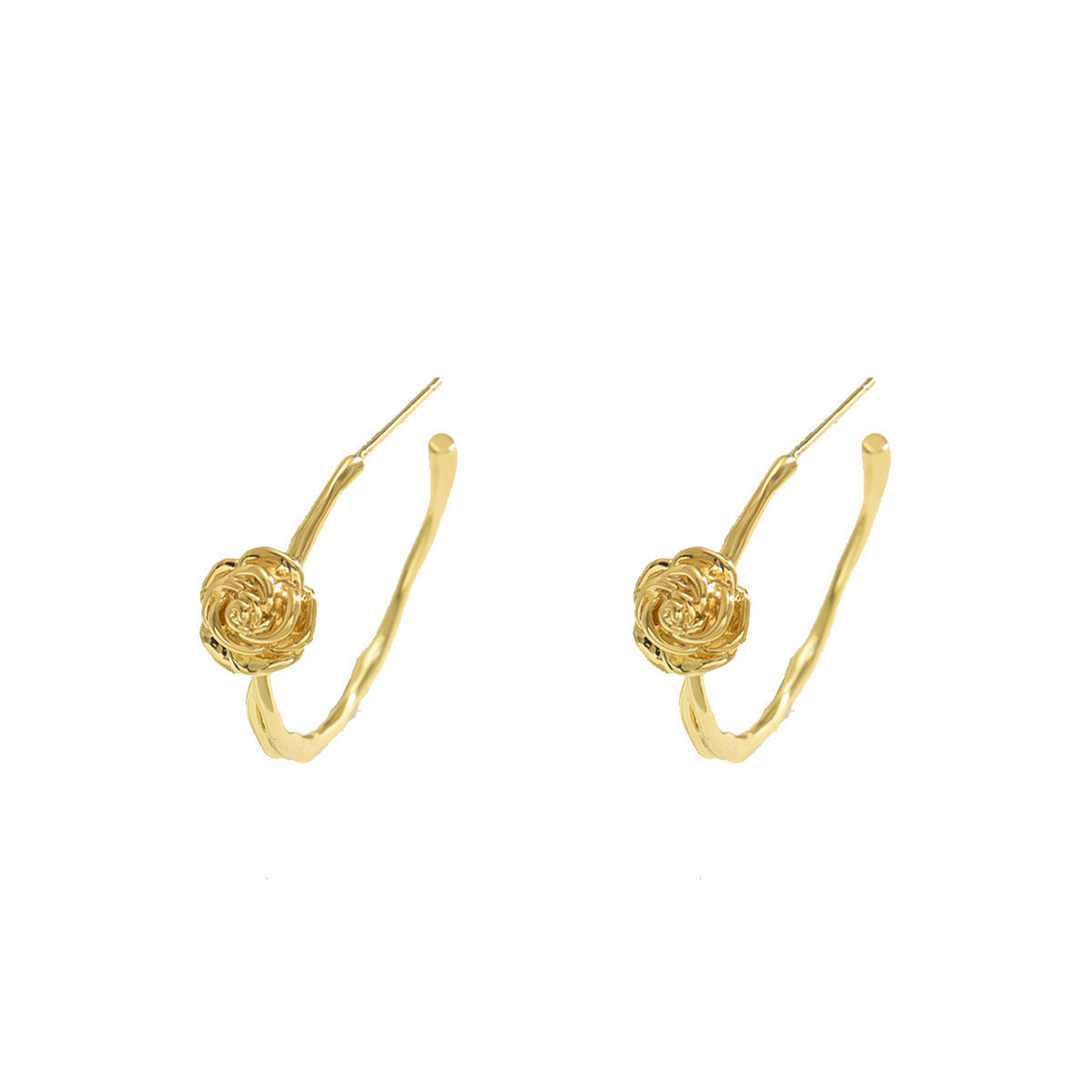 New Cross-border Mid-Ancient Style Women Stud Earrings, Fashion OL Japanese Korean Forest Floral Rose Design, Elegant Versatile Daily Ear Jewelry