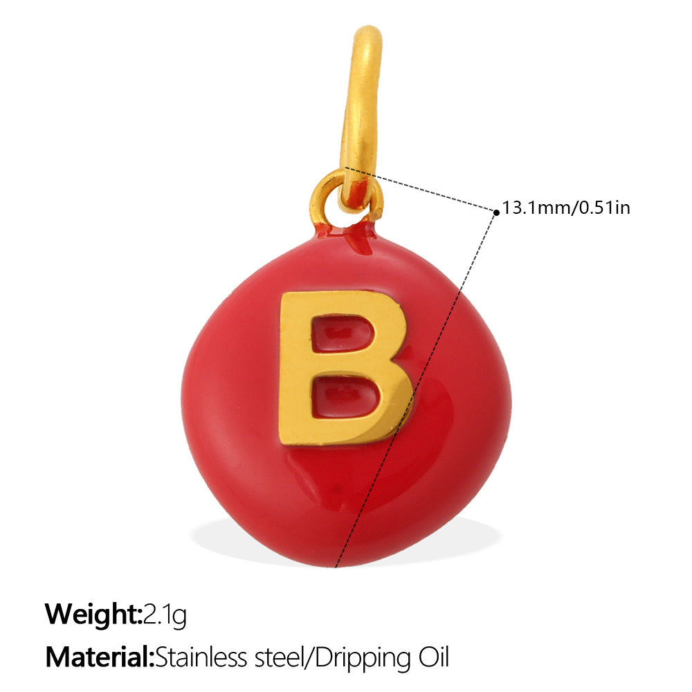 Dopamine Color Blending 26 Letter Bead Bead Pendant - Stainless Steel - Suitable For DIY Hand Chains And Necklaces Accessories
